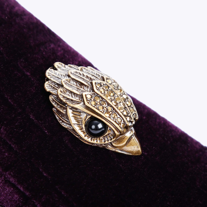 Kurt Geiger hombres londres hugh eagle terciopelo 2LPR630 | calzados púrpura